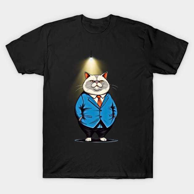 Fat Cat Smoking Cigarette T-Shirt by Trip Tank